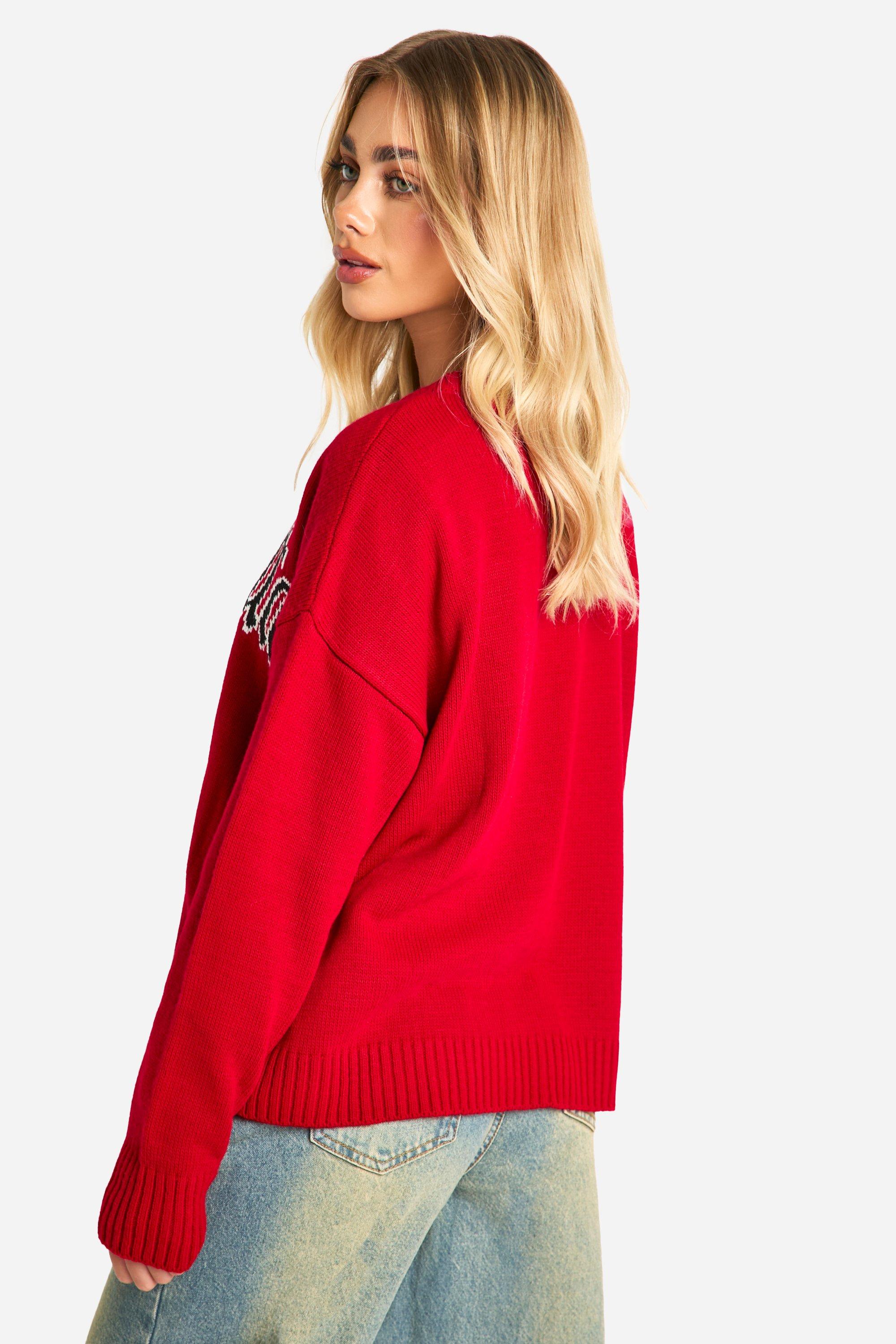 Manhattan Oversized Knitted Crew Neck Jumper boohoo NO