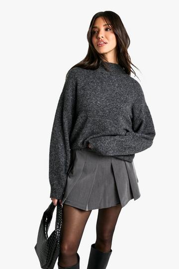 Pleated Mini Skirt charcoal