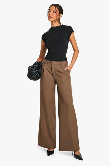 Tailored Low Rise Straight Leg Trouser biscuit