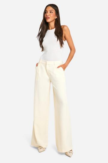 Tailored Low Rise Straight Leg Pants bone