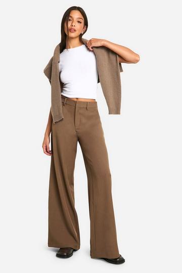 Tailored High Rise Straight Leg Trouser biscuit