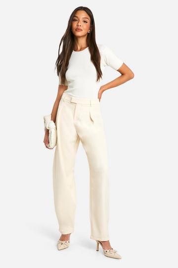 Tailored High Rise Wide Leg Trouser bone