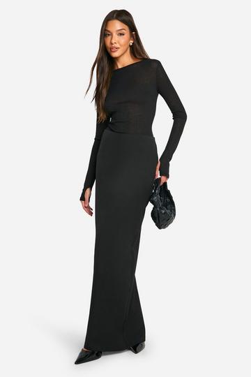 Tailored Woven Low Rise Maxi black