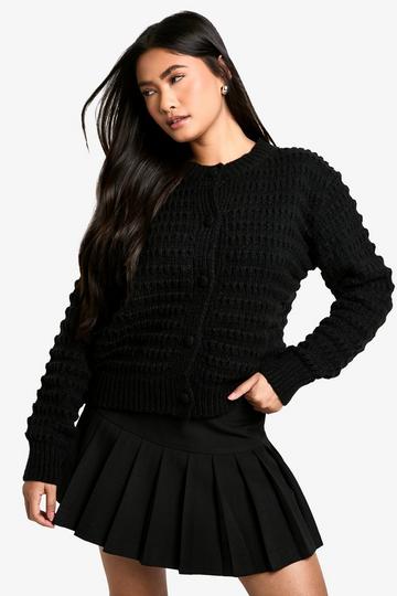 Chunky Knitted Cardigan black