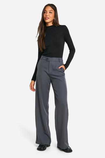 Tailored High Rise Straight Leg Trouser charcoal