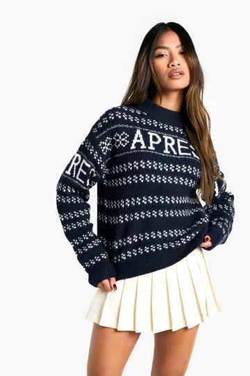 Knitted Ski Apres Jumper navy