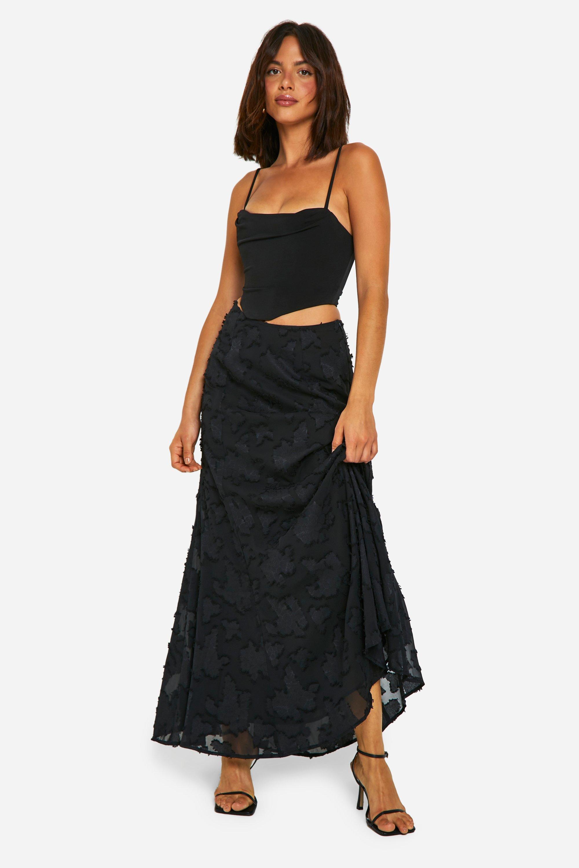 Black maxi skirt boohoo best sale