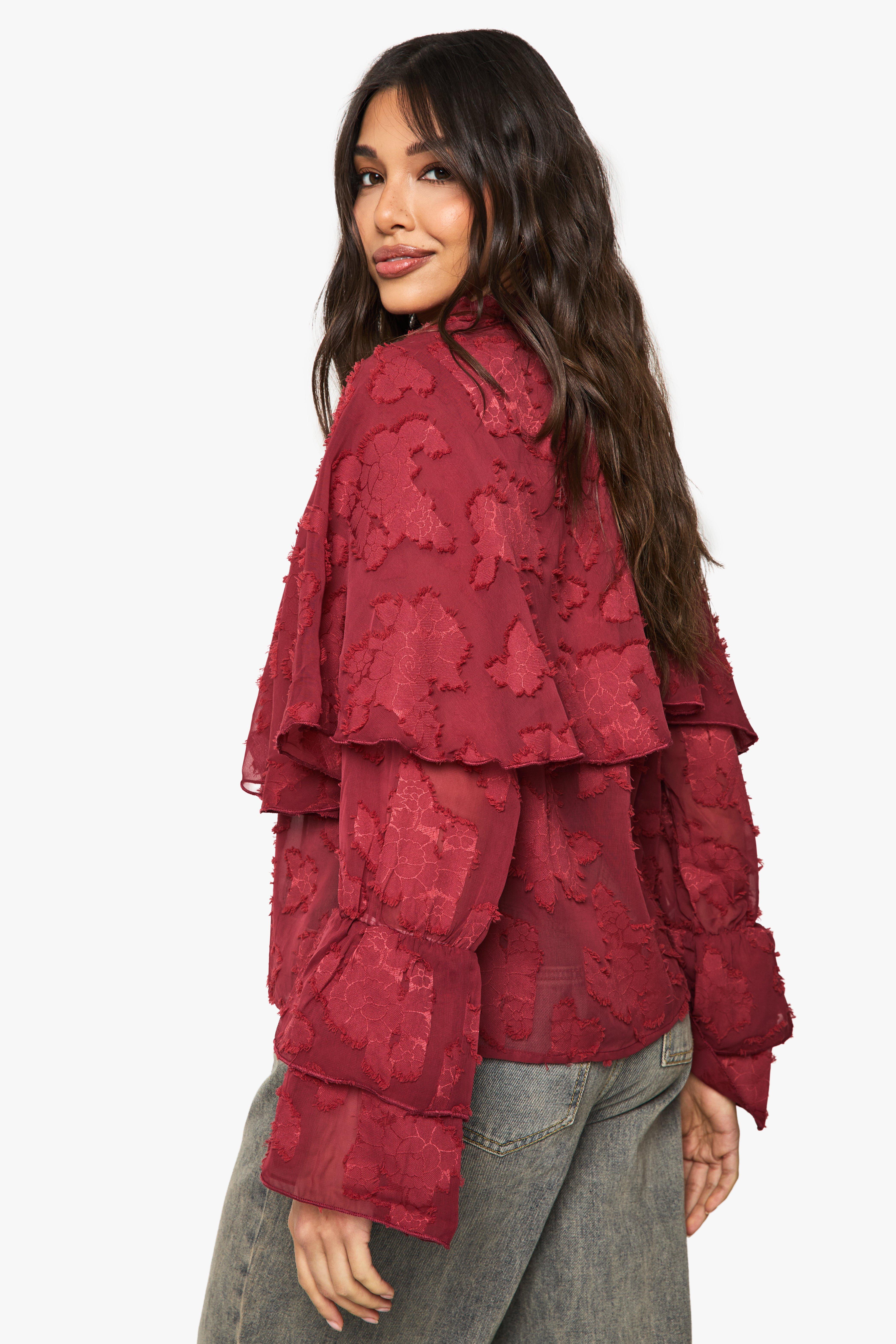 Blouse fleurie rouge hotsell