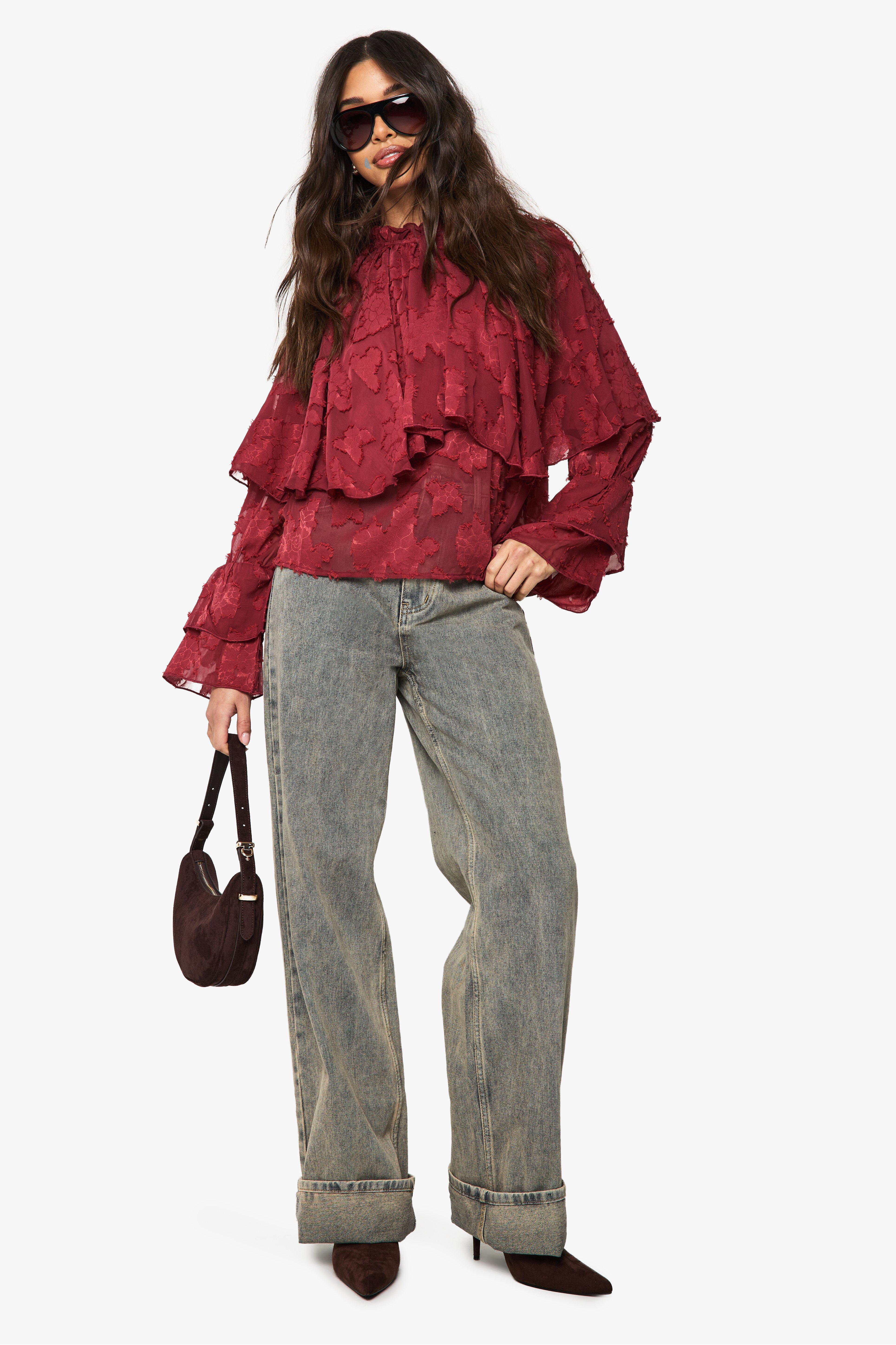 Floral high neck top sales