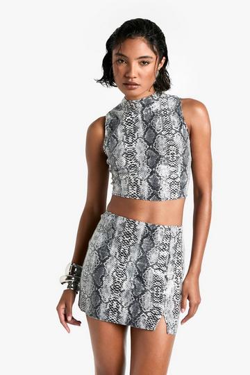 Tall Snake Sequin Micro Mini Skirt snake