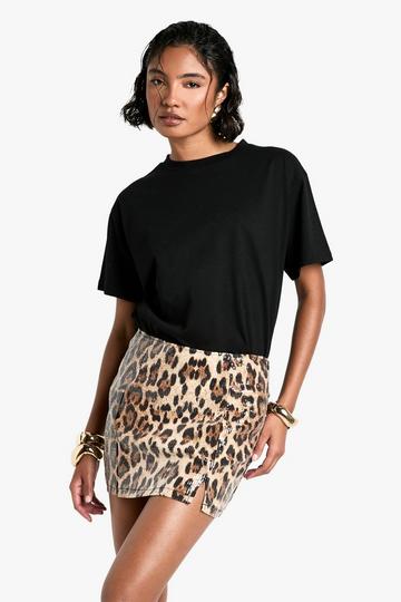 Tall Leopard Sequin Micro Mini Skirt leopard