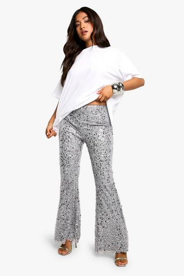 Petite Sequin Beaded Flare silver