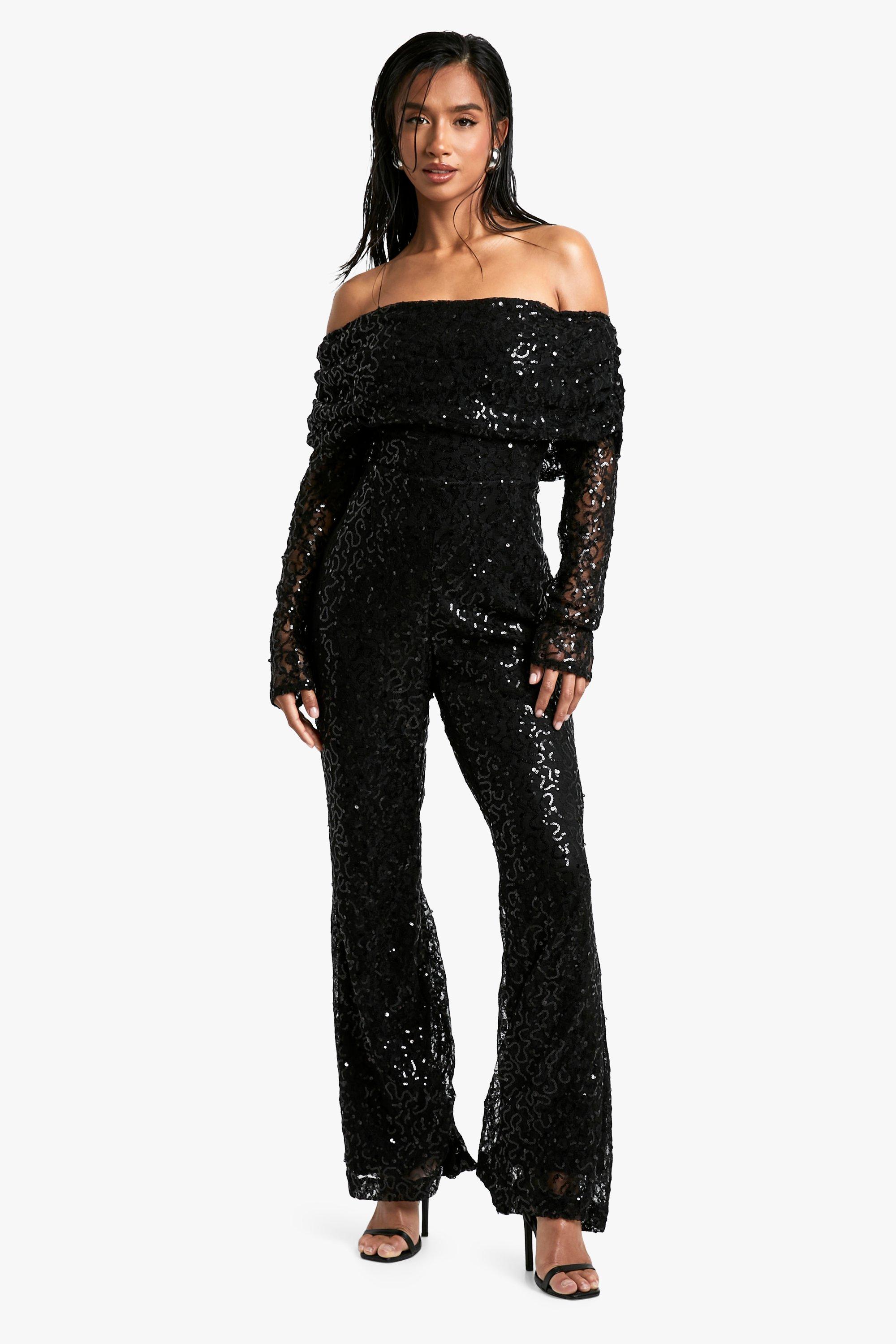 Sequin lace jumpsuit on sale