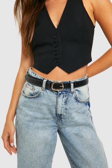 Contrast Stitch Buckle Belt black