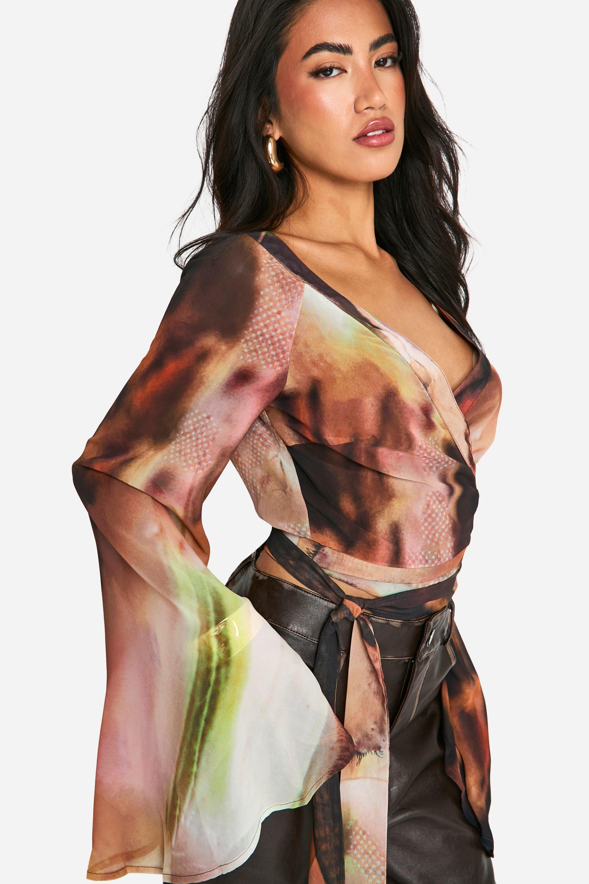 Blouse cache coeur fleurie hotsell