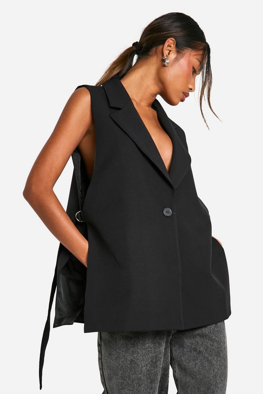 Woven Longline Tie Side Vest | boohoo USA Woven Longline Tie Side Vest | boohoo USA