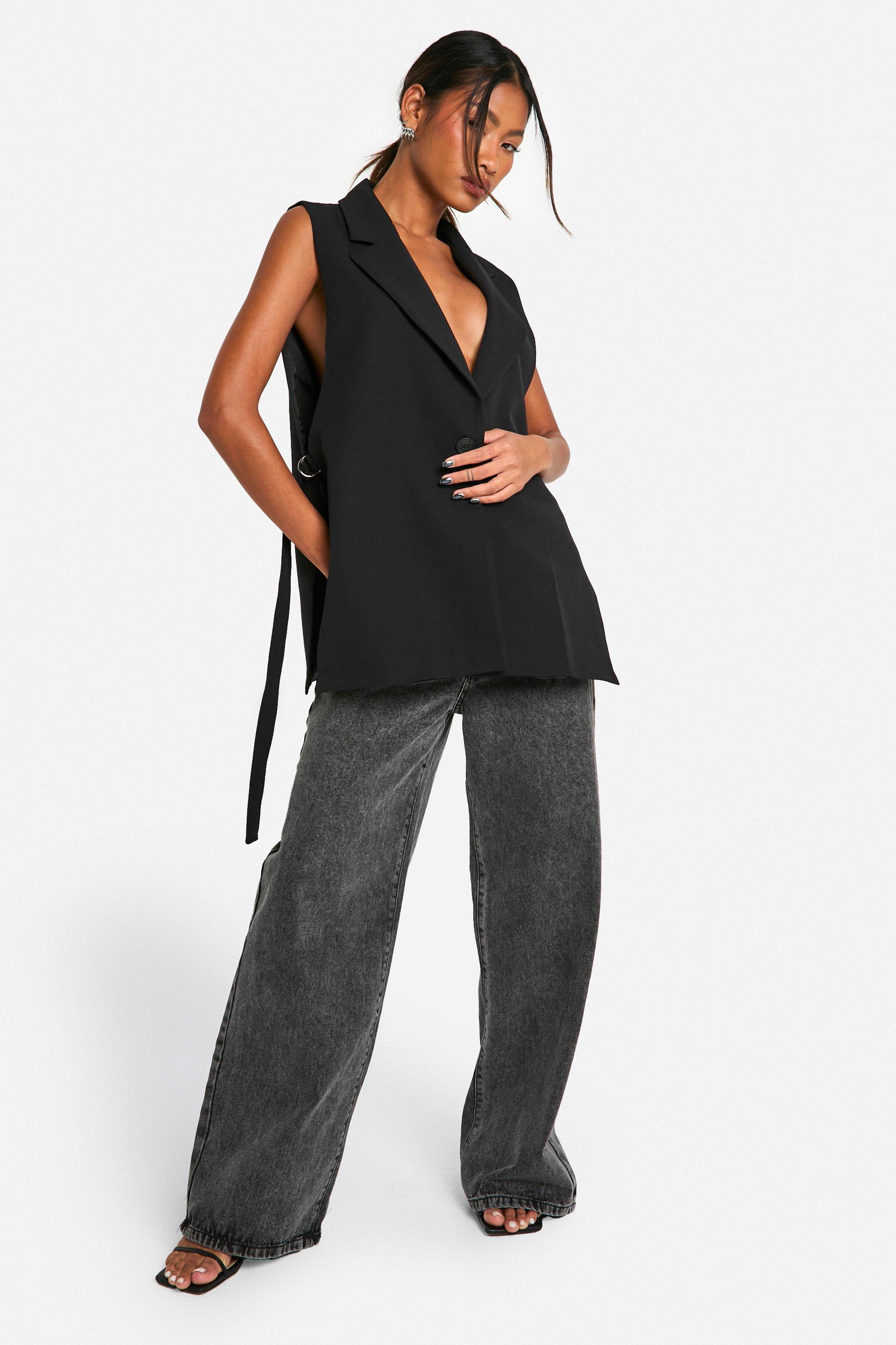 Woven Longline Tie Side Vest | boohoo USA Woven Longline Tie Side Vest | boohoo USA