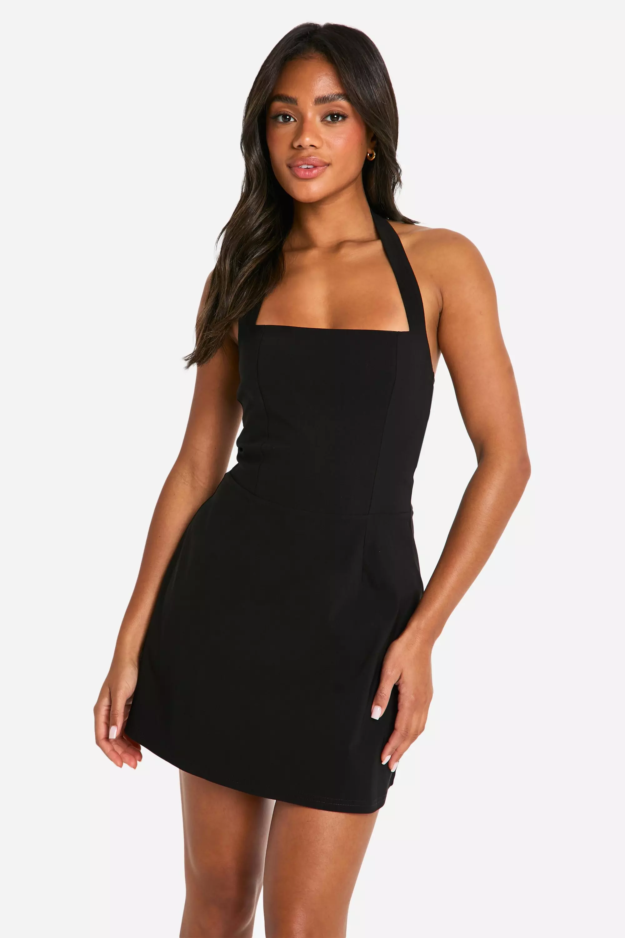 Boohoo square neck midi skater dress sale