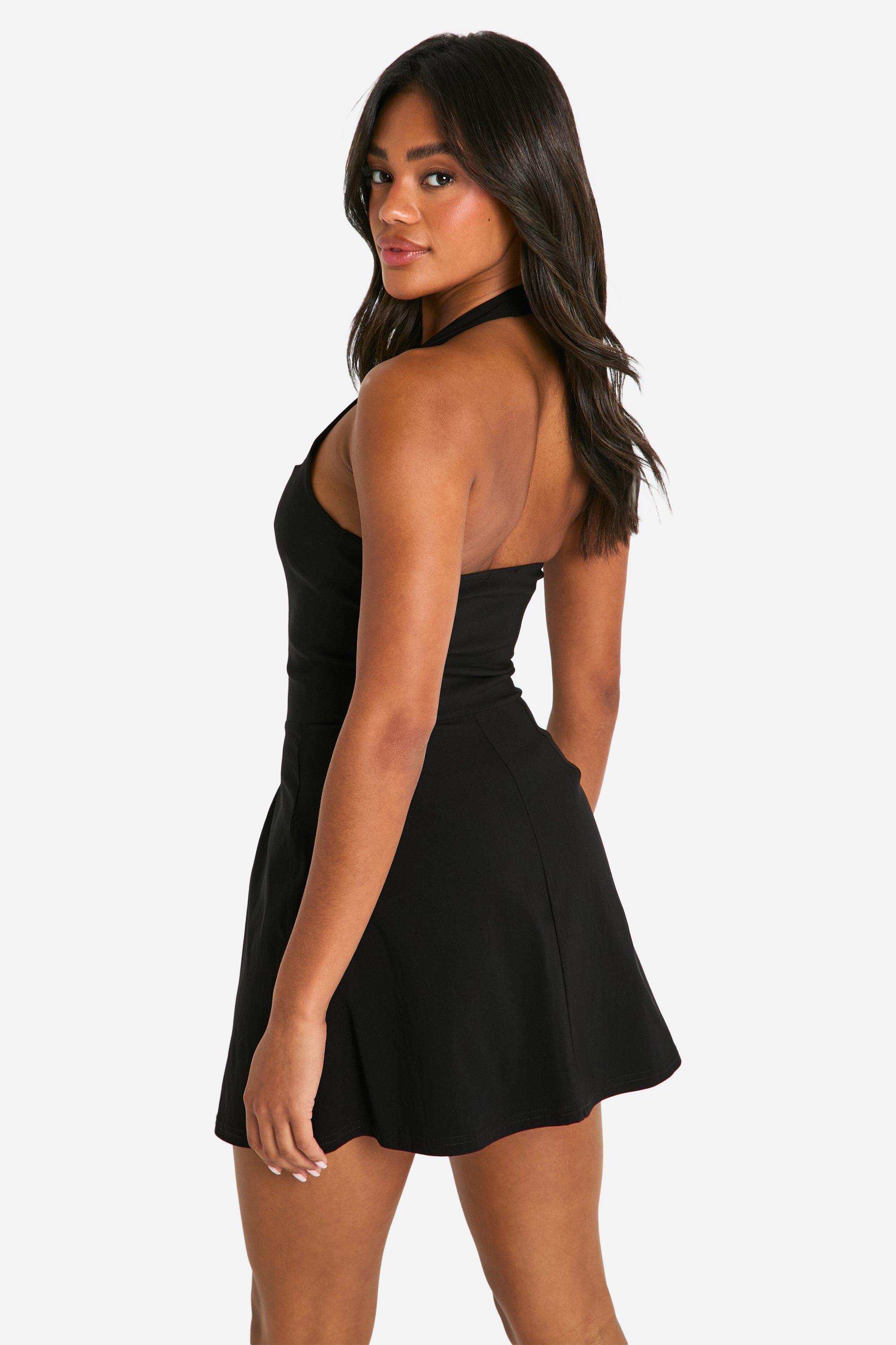 Boohoo square neck skater dress on sale