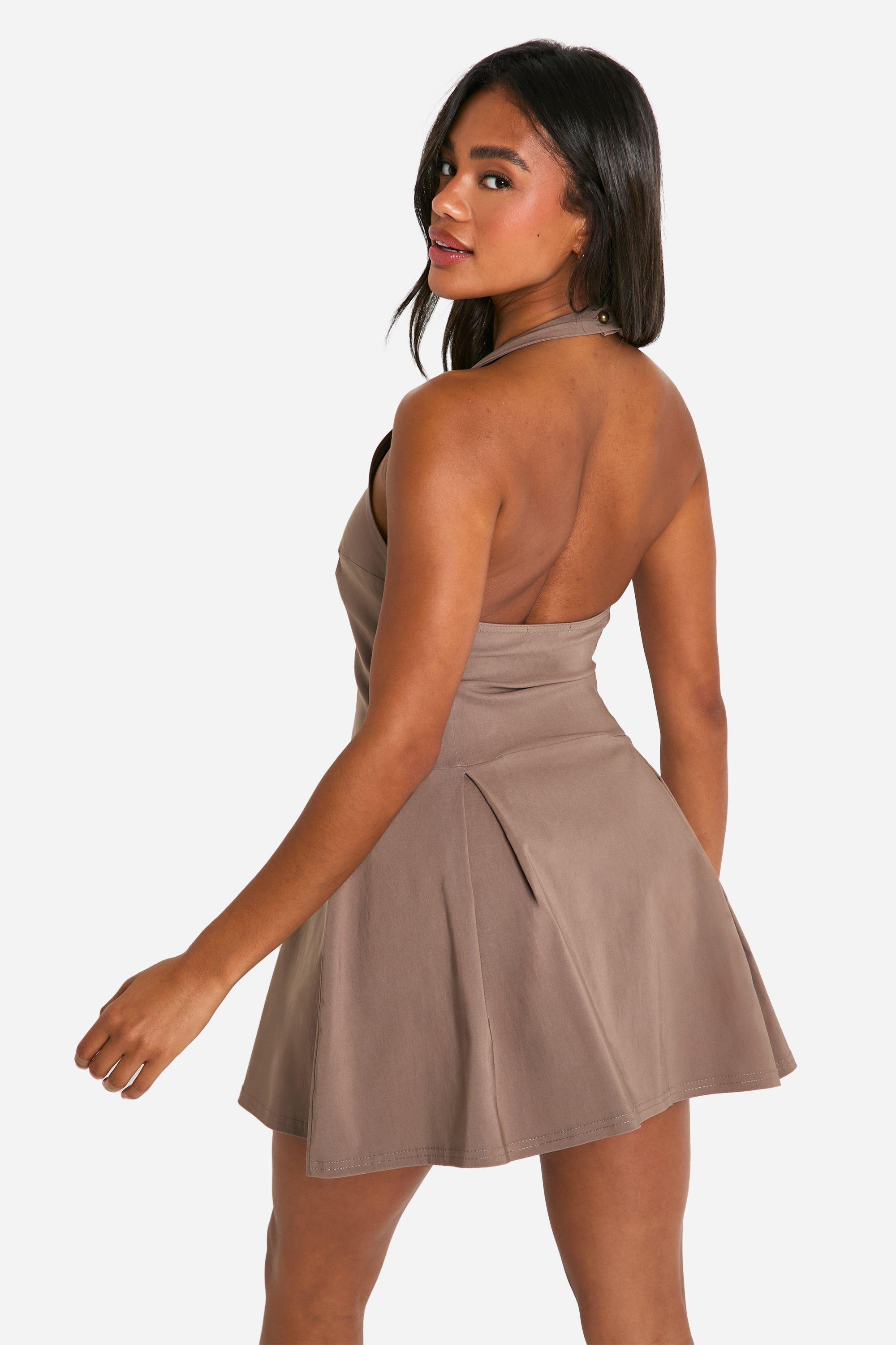 Bengaline Halter Skater Dress