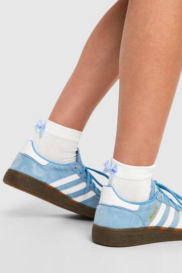 Gingham Bow Detail Socks blue