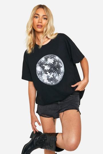 Disco Printed Oversized T-shirt black