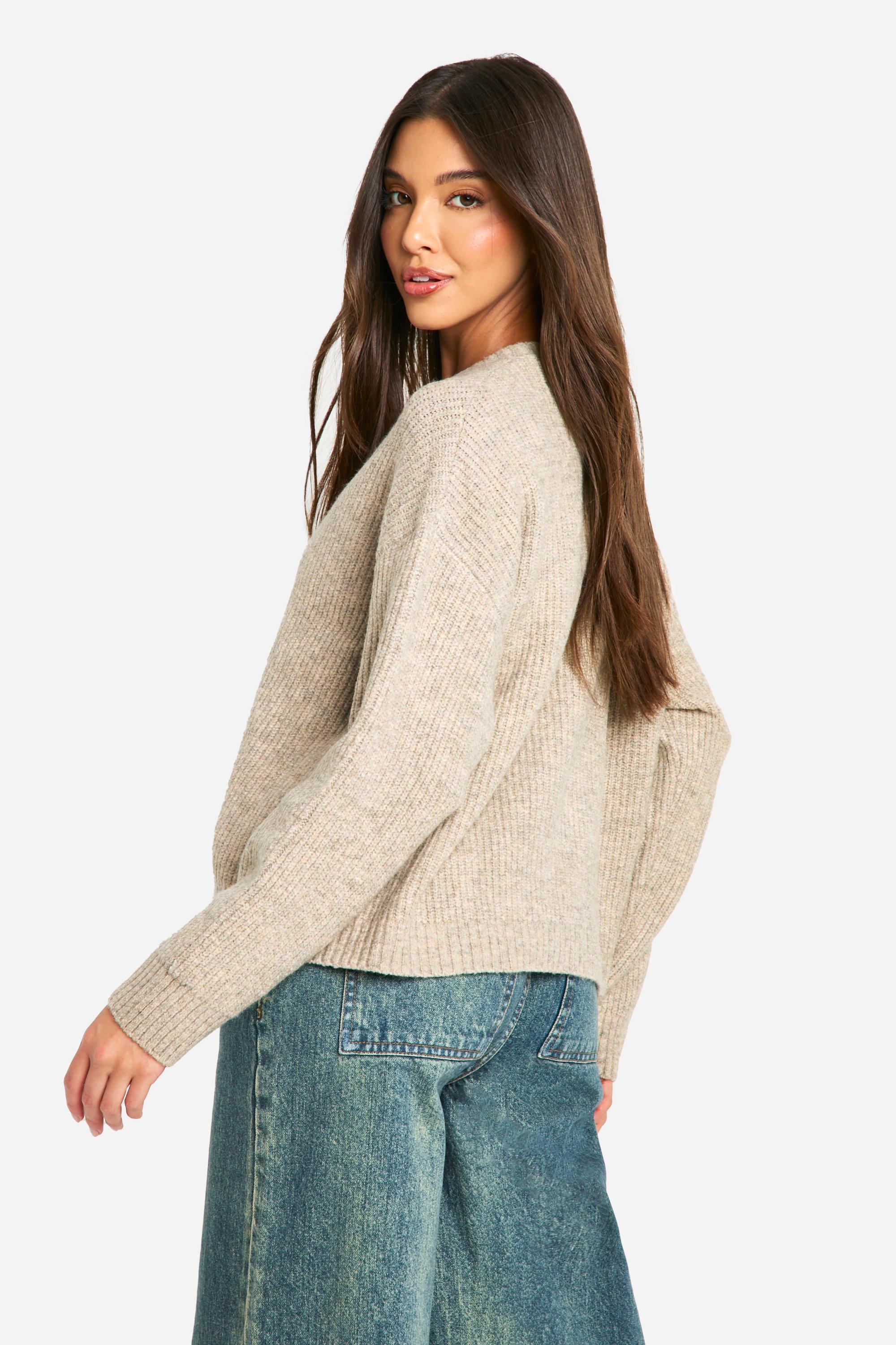 Fluffy Knitted Zip Up Bomber Cardigan | boohoo