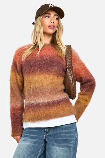 Multi Ombre Fluffy Knit Jumper