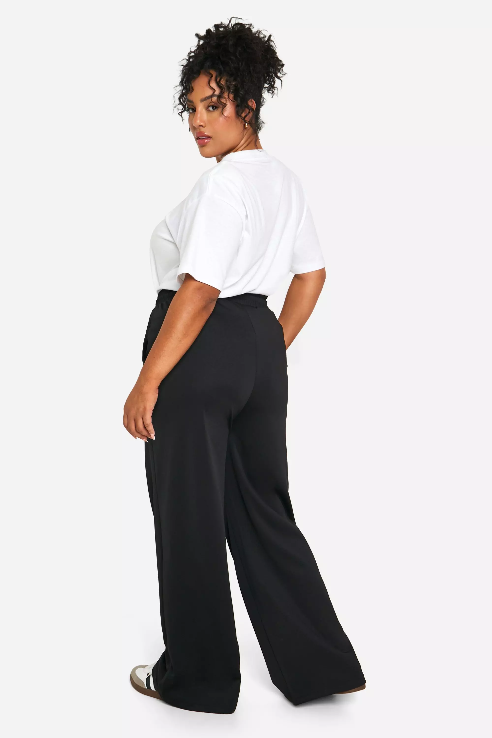 Black Plus Low Rise Drawstring Waist Slouchy Dad Trouser alternative image