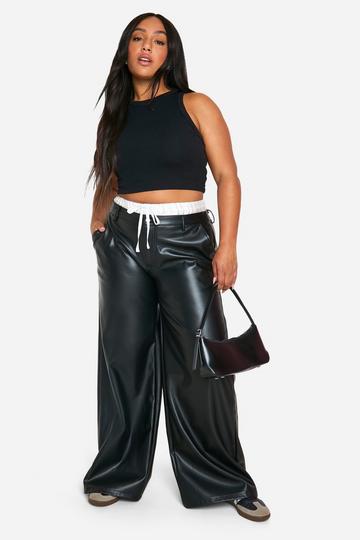 Grande taille - Pantalon large satiné black