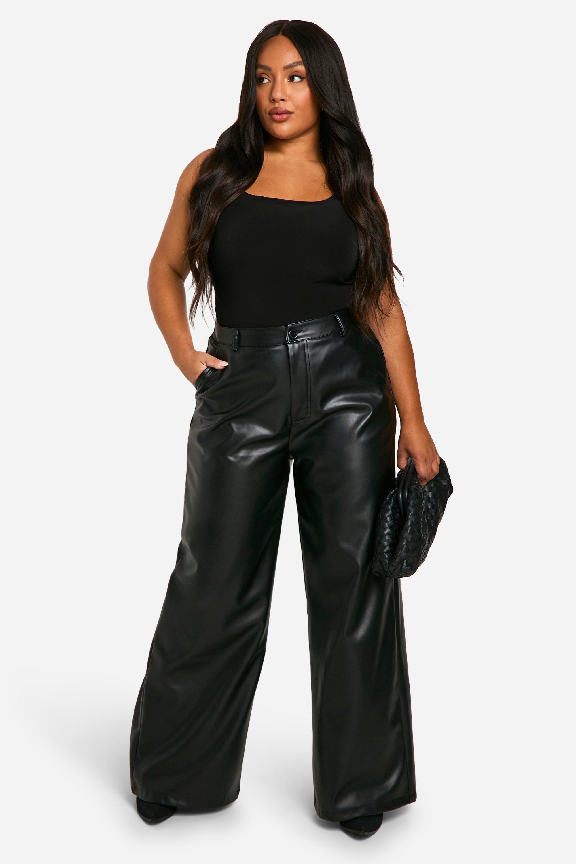 Grande taille Pantalon large taille haute enduit boohoo FR