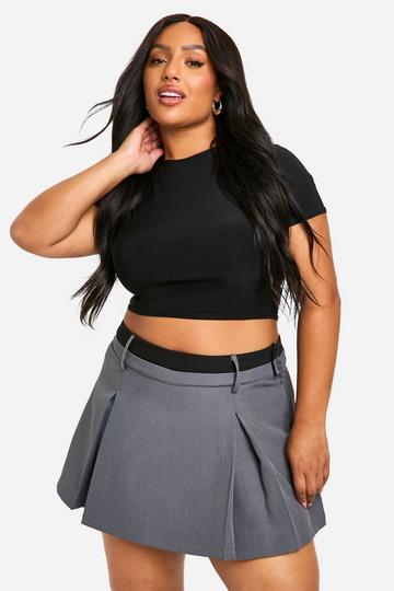 Plus Contrast Waistband Skort charcoal