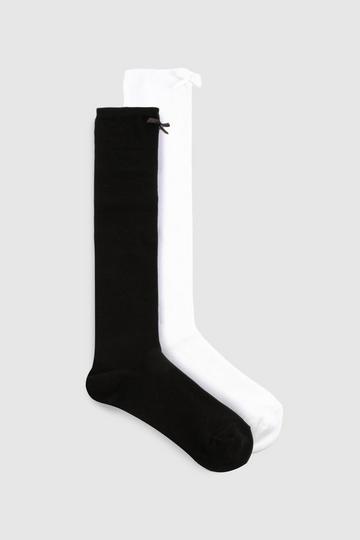 Knee High Bow Detail Socks 2 Pack multi