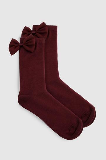 Bow Detail Socks burgundy