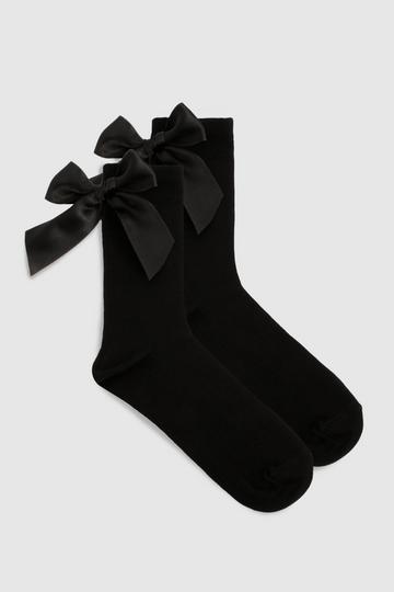 Oversized Bow Detail Socks black