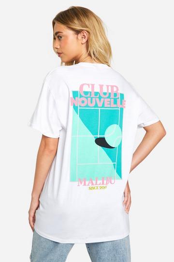 Padel Club Nouvelle Malibu Slogan Printed Oversized T-shirt white