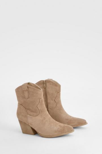 Ankle High Western Cowboy Boots taupe