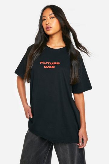 Oversized Future Wag Voetbal T-Shirt Met Tekst black