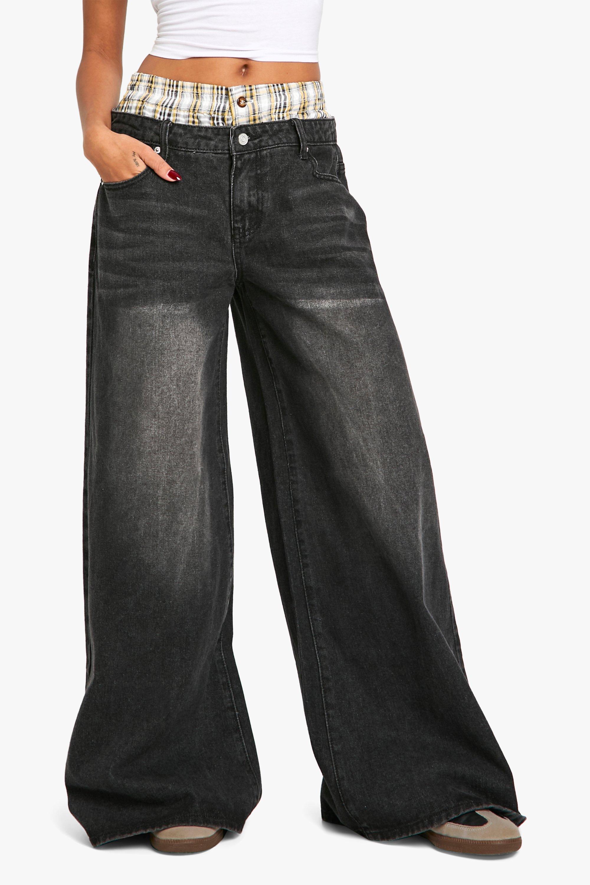 Jeans a quadri clearance