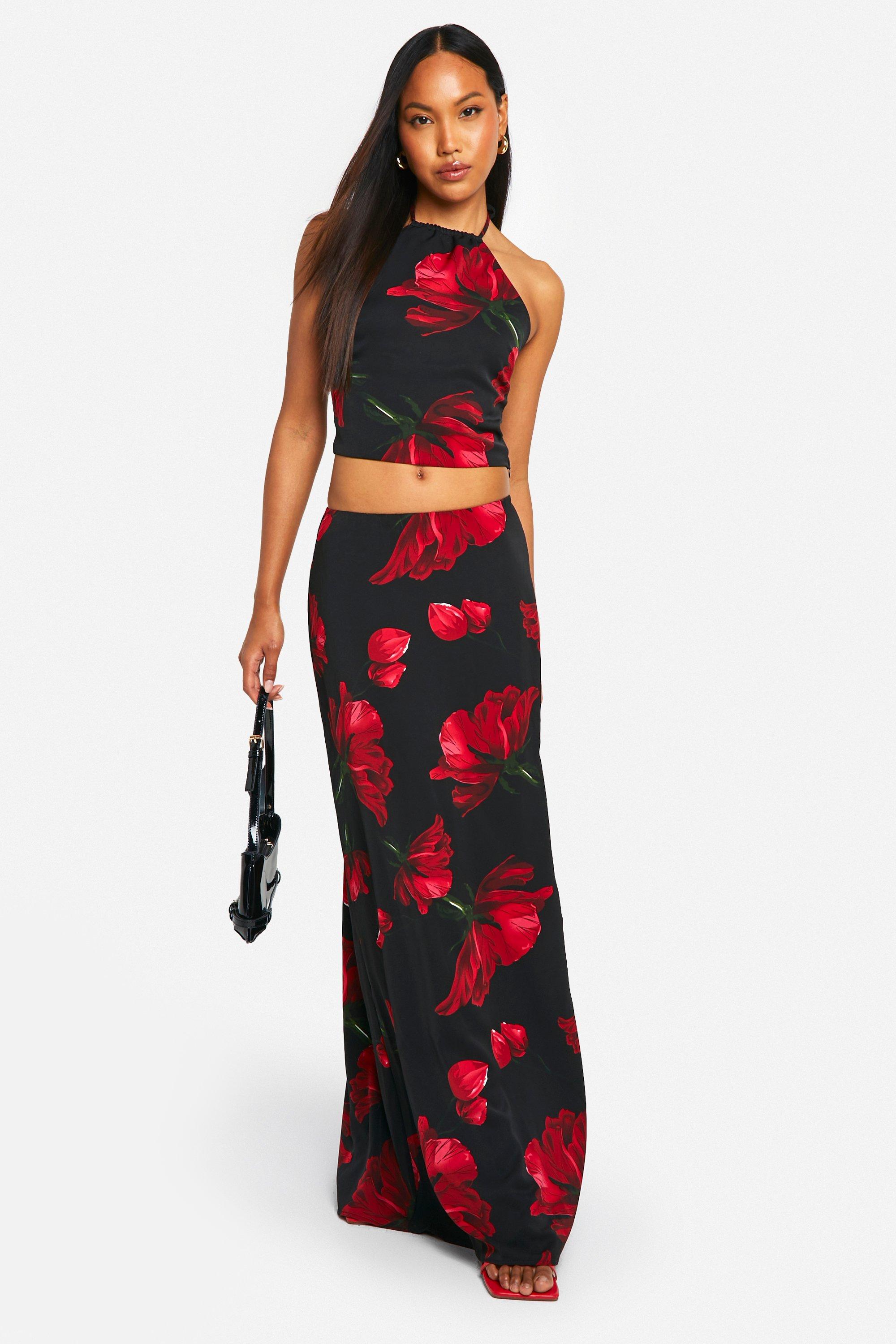 Bias cut maxi skirt black sales