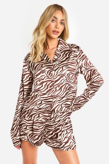 Zebra Print Short Pj Set zebra