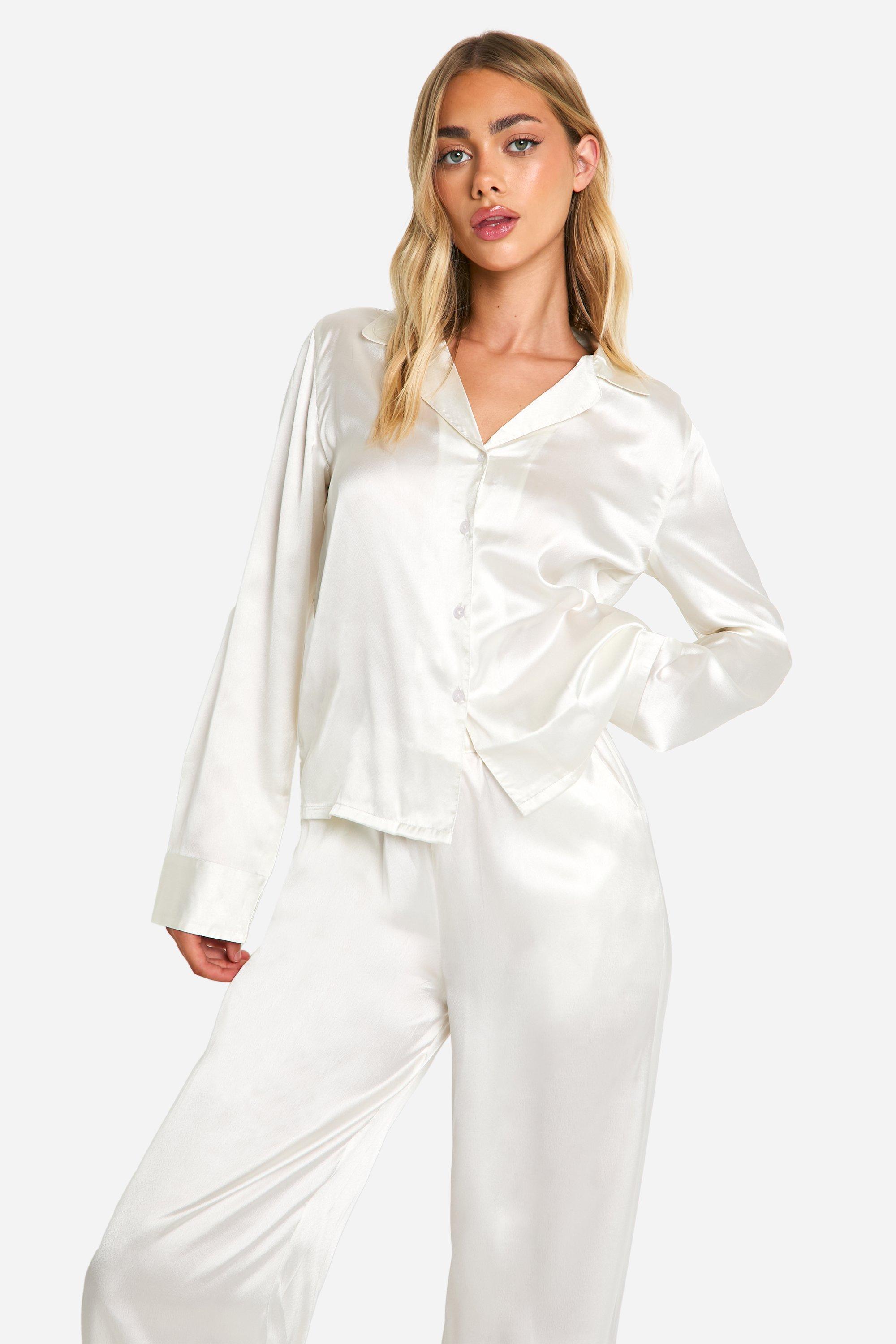 Boohoo satin pj set sale