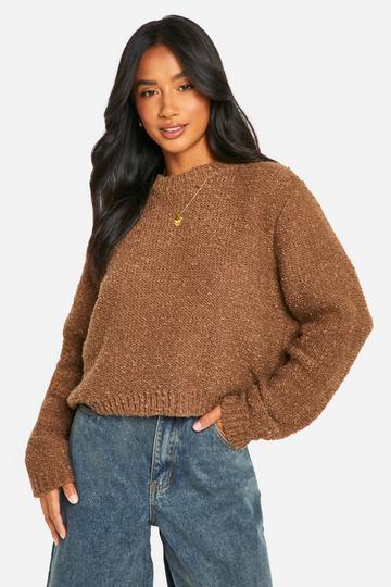 Petite Boucle Knitted Jumper chocolate