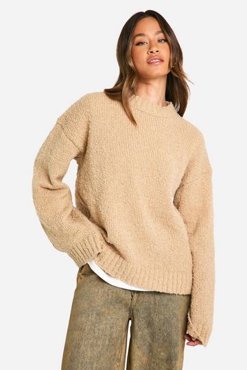 Tall Boucle Oversized Jumper sand