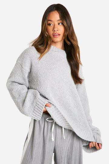 Tall Boucle Oversized Jumper grey