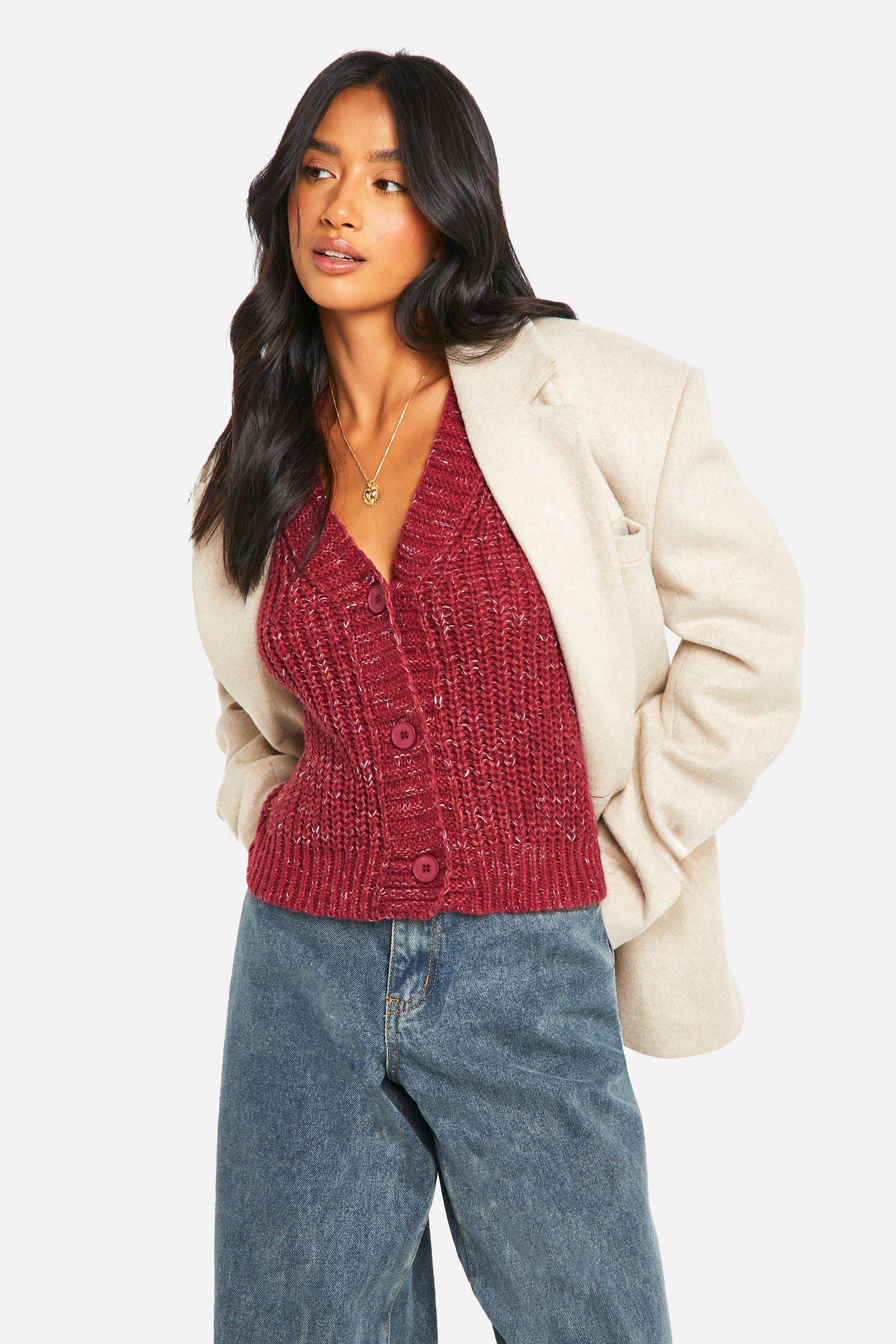 Petite chunky knit cardigan outlet