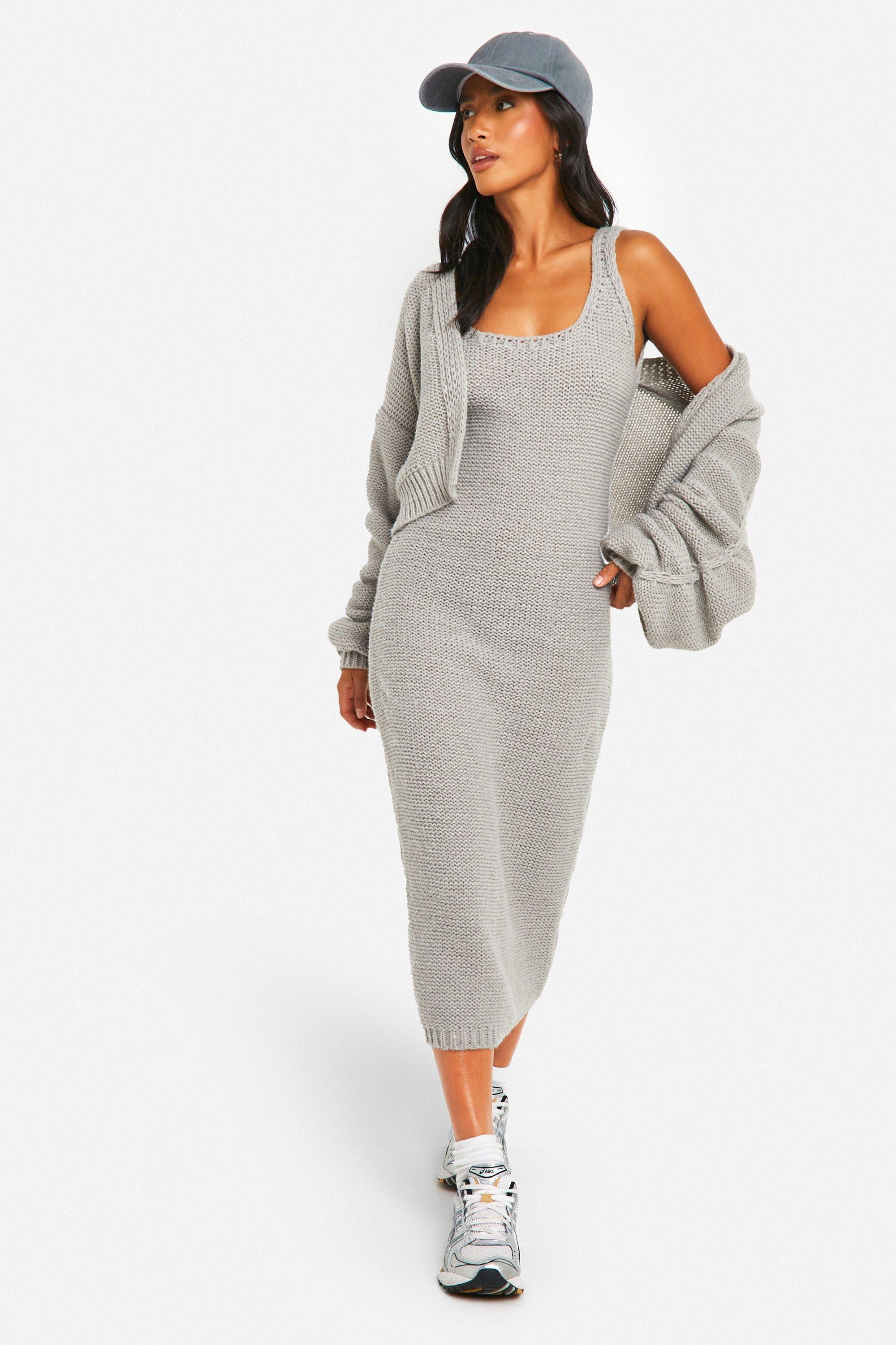 Grey dress cardigan on sale