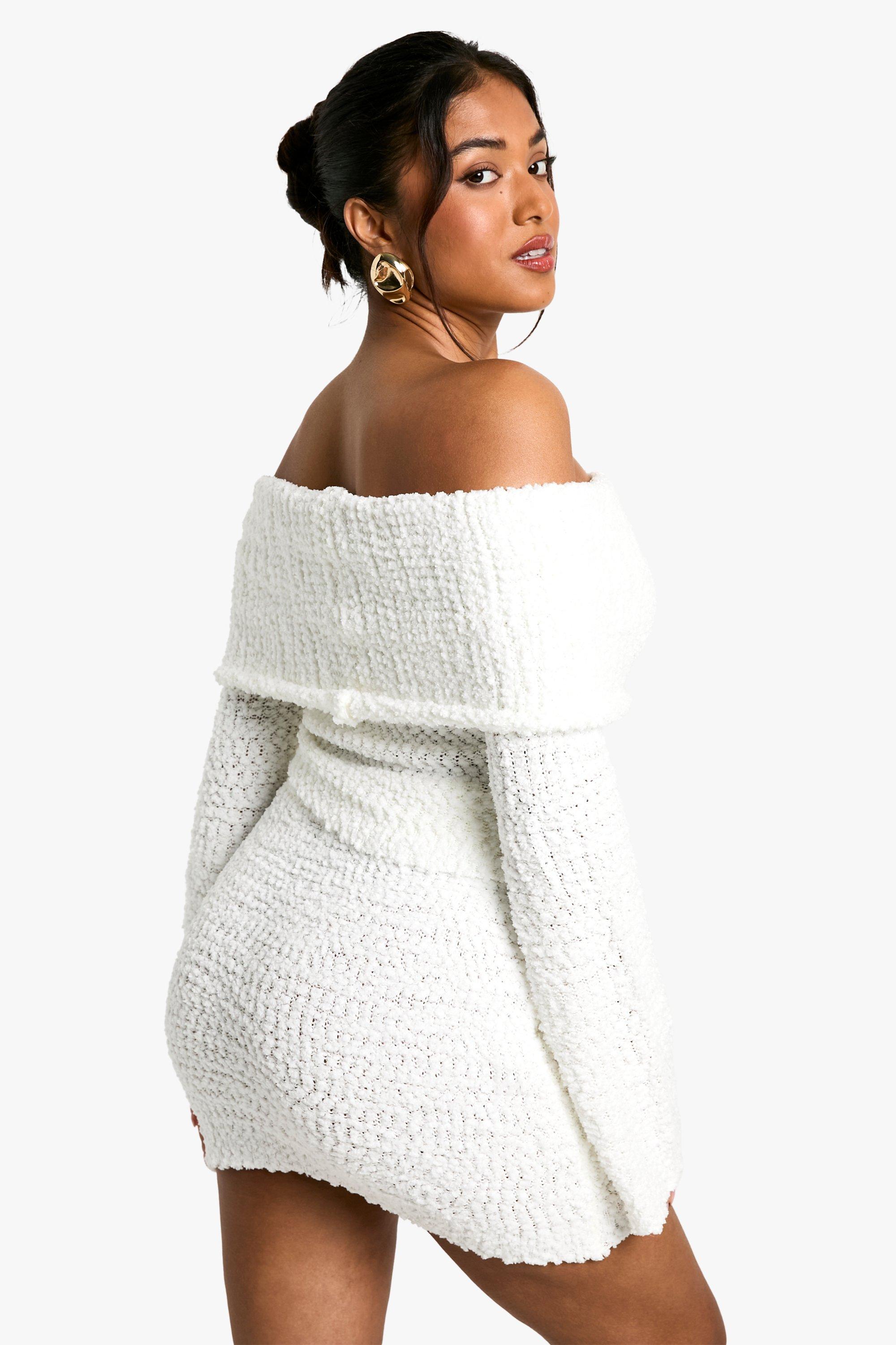 Off the shoulder cropped sweater online