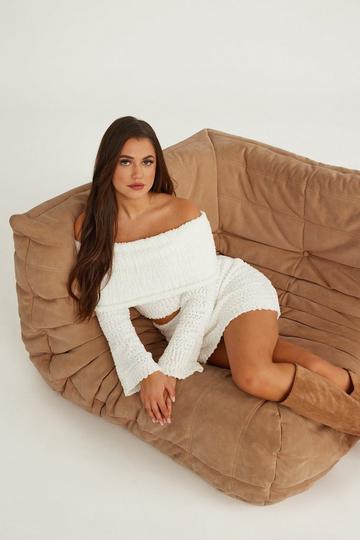 Petite Boucle Mini Skirt ivory