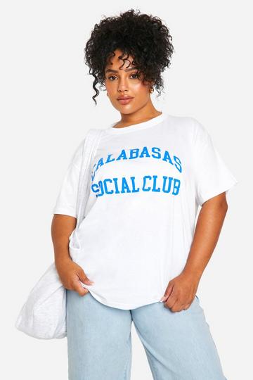 Plus Calabasas Printed Oversized T-shirt white